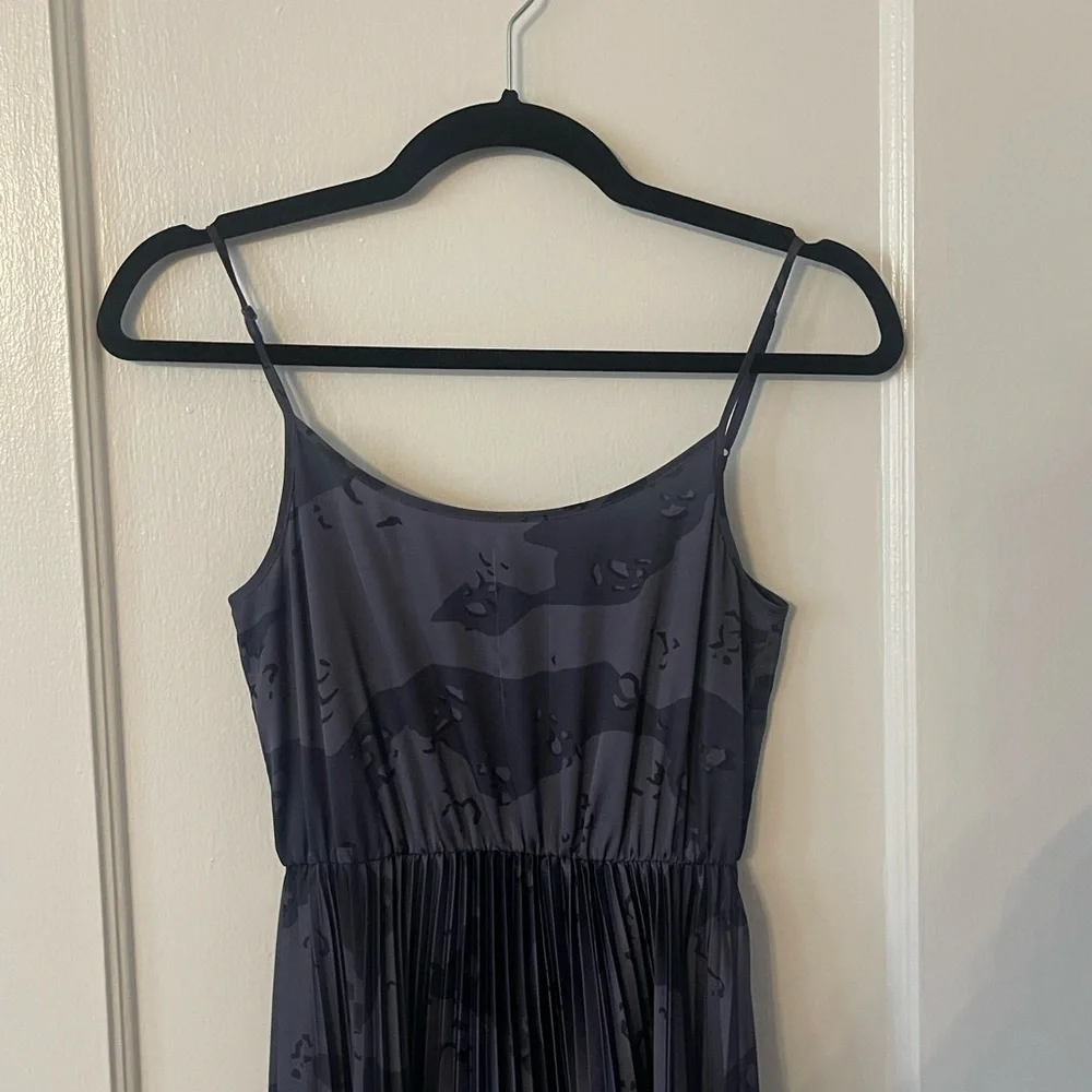 All Saints Lera Midnight Blue Pleated Midi Dress - Picture 4 of 11